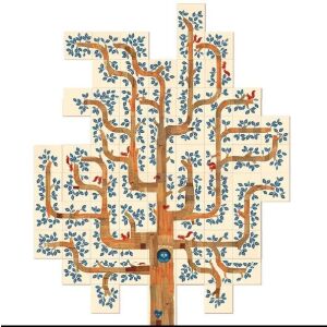 Londji Álomfa Zsebkártya Játék, egy kooperatív játék, ahol a játékosok együttműködnek, hogy egy fát építsenek a csempék összekapcsolásával - Londji