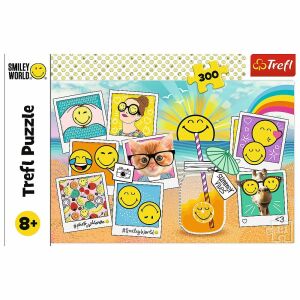 Trefl Smiley World 300-teiliges Puzzle mit einem Sommerthema mit Smiley-Gesichtern und Fotos - Puzzle & Rätsel
