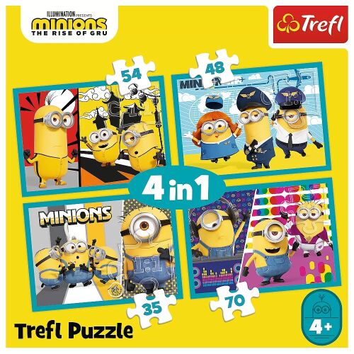 Trefl Minions 4 az 1-ben puzzle gyerekeknek 4+ éves kortól