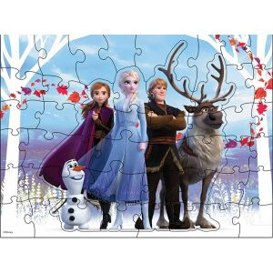 Puzzle Frozen 2 cu 48 de piese cu Elsa, Anna, Kristoff și Sven - Puzzle 3D & Puzzle cu burete