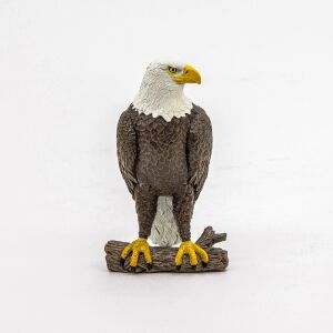 Papo kopasz sas figurája, valósághű állatmodell, barna és fehér, ágon állva, gyerekeknek és gyűjtőknek - Papo