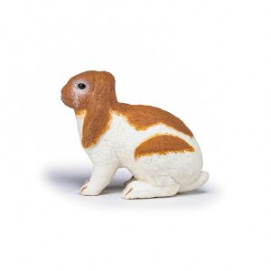 Papo figura, barna és fehér lógófülű nyúl, oldalnézet - Papo