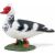 Papo Figurina Rata Domestica, valósághű kacsa figur, fehér és fekete toll, vörös fej, Papo állatfigura