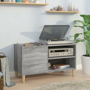 szürke sonoma színű szerelt fa hanglemezszekrény 84,5x38x48 cm