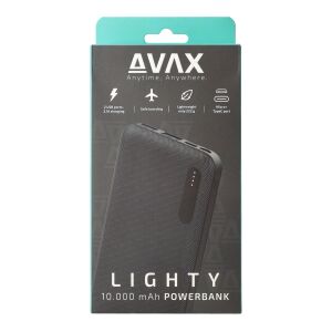 AVAX PB104B LIGHTY 10.000mAh USB-C külső akkumulátor, fekete 125869793 - AVAX