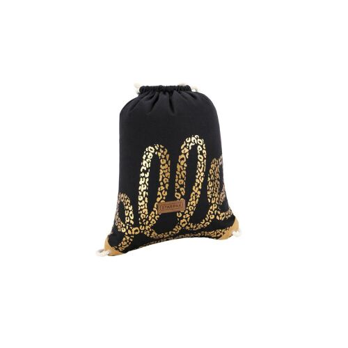 Fekete-arany zsinóros hátizsák, tornazsák