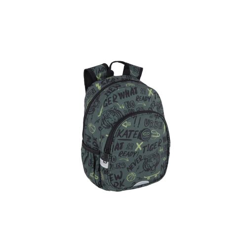 Coolpack Toby ovis hátizsák Tiger, zöld hátizsák tigris mintával és graffiti dizájnnal fiúknak