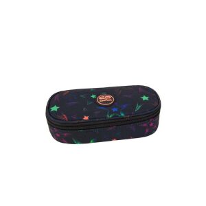 Coolpack Campus Starfish Oval-Etui, schwarz mit bunten Sternenmuster - Schreibwaren & Schreibmaterial