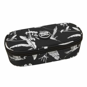 Coolpack Campus Zanzi ovales Federmäppchen, schwarz mit weißem Blumenmuster - Schreibwaren & Schreibmaterial