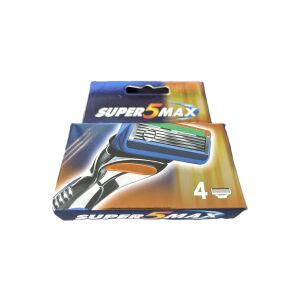 SUPER 5 Max borotvabetét, 4 darabos csomag, a sima és kényelmes borotválkozásért - Borotvapenge
