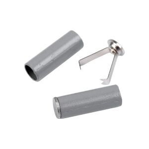 2 fémfejből álló készlet biztosítékkal Chrysalis zsinórhoz, 5 mm, szürke 125881496 - Gomb