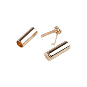 2 fémfejből álló készlet biztosítékokkal Chrysalis zsinórhoz, 6 mm, arany 125881508 - Gomb