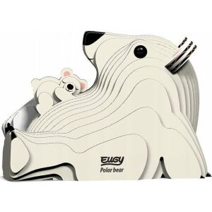 Nahaufnahme des EUGY Eisbär 3D Puzzles, Umweltfreundliches Spielzeug - Eugy