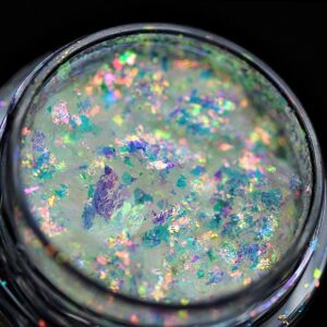 Pigment pehely PK119 (áttetsző pezsgő-rózsaszín-zöld-kék irizálással) KAJOL Beauty sminkhez, <0,25g