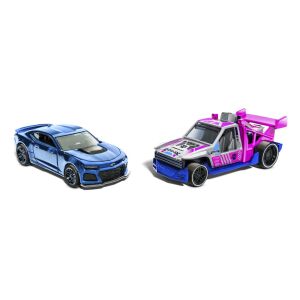 Hot Wheels Pull-Back Speeders 2er-Pack, 2022 Camaro ZL1 & Lolux, Metall-Druckgussautos, 1:43 Maßstab, ab 3 Jahren - Mattel