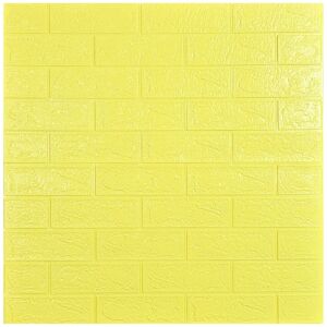 10 db S DEPOT® tapétalap készlet, 3mm vastag, 70x77 cm, téglautánzat, sárga