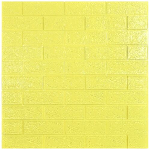 S DEPOT® 10 db-os öntapadó 3D tégla tapéta lap, sárga, 70x77 cm