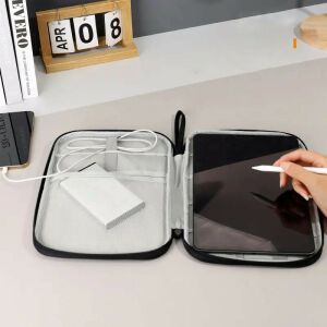 Utazós Kábelrendszerező Táska - Poliészter/Bőr - 28x20x3cm 143150411 - Bőrönd kiegészítő