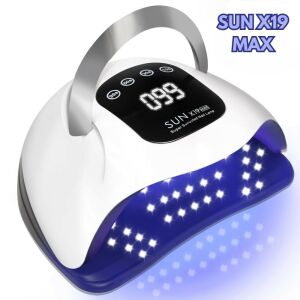 Lampa do paznokci SUN X19 MAX UV/LED z timerem, ekranem dotykowym LCD i inteligentnym czujnikiem, biała - Sun