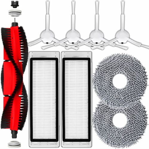 Set de piese de schimb pentru robotul aspirator Xiaomi Roborock S10+ X10 X10+ X20+ Dream F9 1C 2C 1T, inclusiv peria principală, perii laterale, filtre HEPA și perne de mop