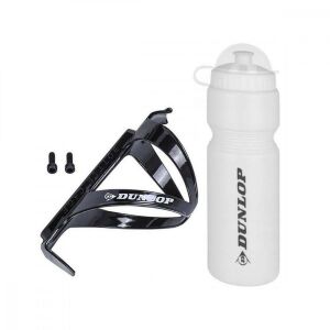 Dunlop Cycling Bottle with Holder - kerékpáros kulacstartó kulaccsal, 750ml, fehér