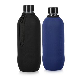 Set 2 Huse Cooler Jacket pentru sticle SodaStream, Kwmobile, Negru/Albastru, Neopren, 58832.02 125915968 - Transportatori de alimente și băuturi