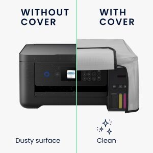 Imprimantă Epson EcoTank ET-2850/ET-2856 fără și cu husă pentru imprimantă Kwmobile, arătând protecția împotriva prafului - Imprimante, consumabile pentru imprimante