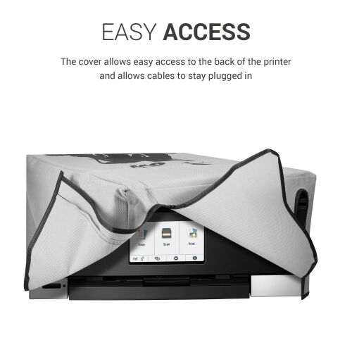 Szürke nyomtatóvédő burkolat, könnyű hozzáférés a hátuljához a kábelekhez, Kwmobile nyomtatóvédő burkolat Canon PIXMA TS8350 / TS8351 / TS8352-hez