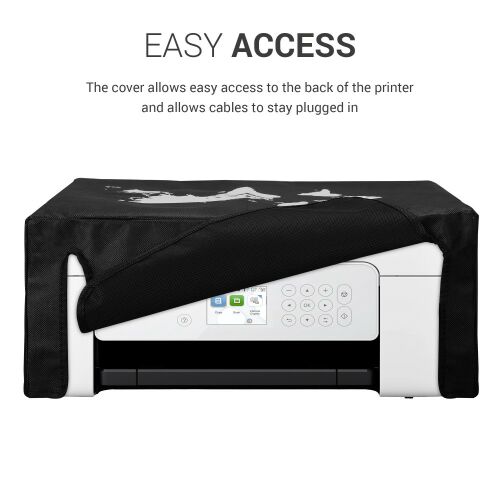 Husa pentru imprimantă Kwmobile pentru Epson Expression Home XP-4205, negru și alb, plastic, design cu harta lumii, acces ușor la spatele imprimantei