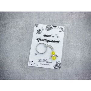 Leszel a Keresztapukám sárga angyal medálos kulcstartó 125916477 - Ajándék kulcstartó