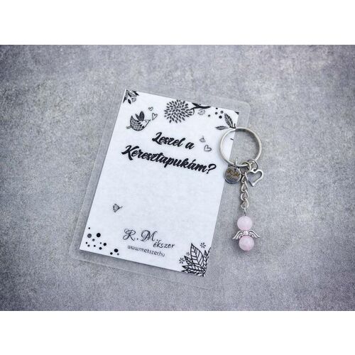 Leszel a Keresztapukám kulcstartó rózsakvarccal 125916489