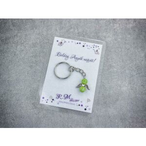 Boldog Anyák napját zöld angyal medálos kulcstartó 125916500 - Ajándék kulcstartó