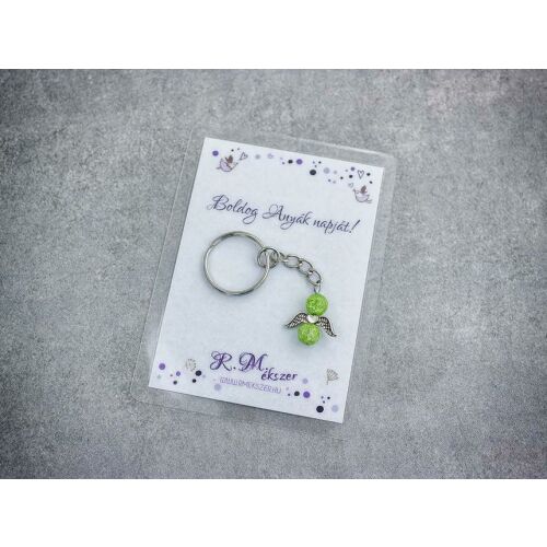 Boldog Anyák napját zöld angyal medálos kulcstartó 125916500