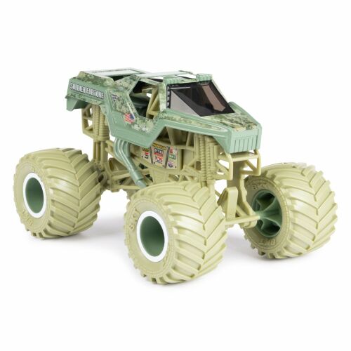 Monster Jam Soldier Fortune 1:24 méretarányú fém monster truck, elülső nézet - Játék autó