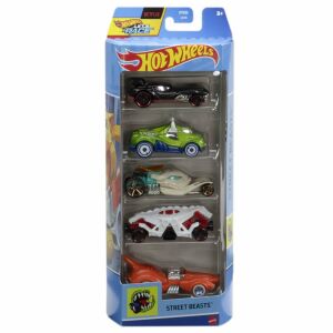Hot Wheels Street Beasts 5-ös szett, különféle szörny-tematikájú járművekkel - Mattel