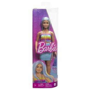 Barbie Fashionista-Puppe mit platinblauem Haar und Sporttop