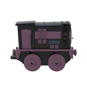 Thomas & Friends Diesel mozdony játék, fekete és lila műanyag vonat, oldalnézet - Mattel