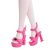 Monster High Papusa Draculaura Puppen Schuhe, rosa High Heels mit Herz- und Fledermausdetails