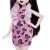 Nahaufnahme des Kleides der Monster High Draculaura Puppe mit Herz- und Fledermausmuster