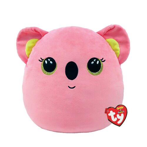 Ty Squish Beanies Koala Poppy Roz plüssjáték, rózsaszín koala sárga fülekkel, 22cm