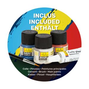 Heller akril festékek és ecset az F-16 Dark Falcon makett készlethez - Heller