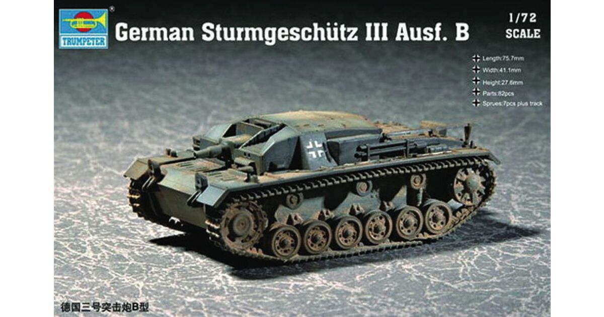 Maquette Militaire Trumpeter Sturmgeschütz III Ausf C/D 1:72 - Rare - Neuf