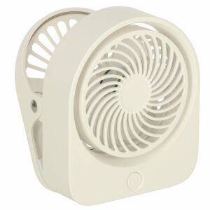 Csipeszes akkumulátoros mini ventilátor - fehér