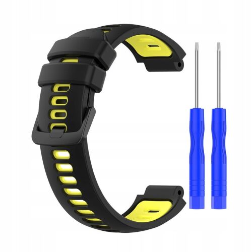Szilikon szíj Garmin Forerunner 220/230/235/620/630/735XT-hez, fekete-sárga