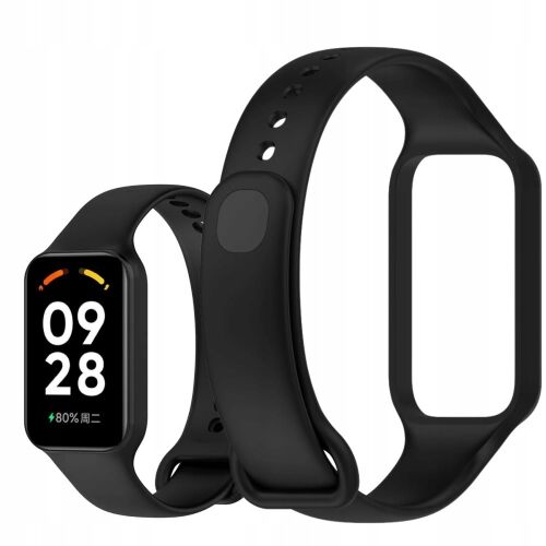 Szilikon szíj Xiaomi Mi Band 8 Active / Redmi Smart Band 2 telefonhoz, fekete