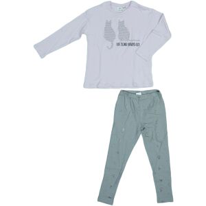 Pijama de fete Zara cu design de pisică, mărimea 128. Sloganul 'Let your dreams fly' pe partea de sus. - Bebeluși și copii mici