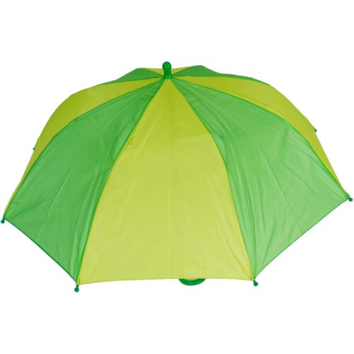 Umbrelă verde și galbenă, vedere deschisă