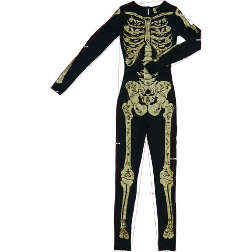 Csontváz Jelmez Arany Mintával - 164, strój szkielet z złotym wzorem