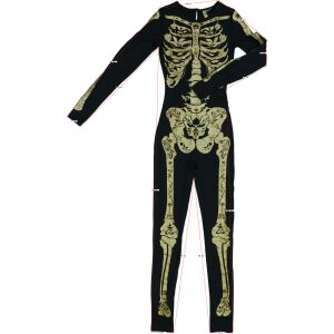Csontváz Jelmez Arany Mintával - 164, Skelettkostüm mit Goldmuster - H&M