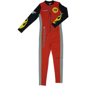 Rennfahrer Kostüm - Roter und Schwarzer Rennfahrer Overall mit goldenem Reißverschluss - H&M